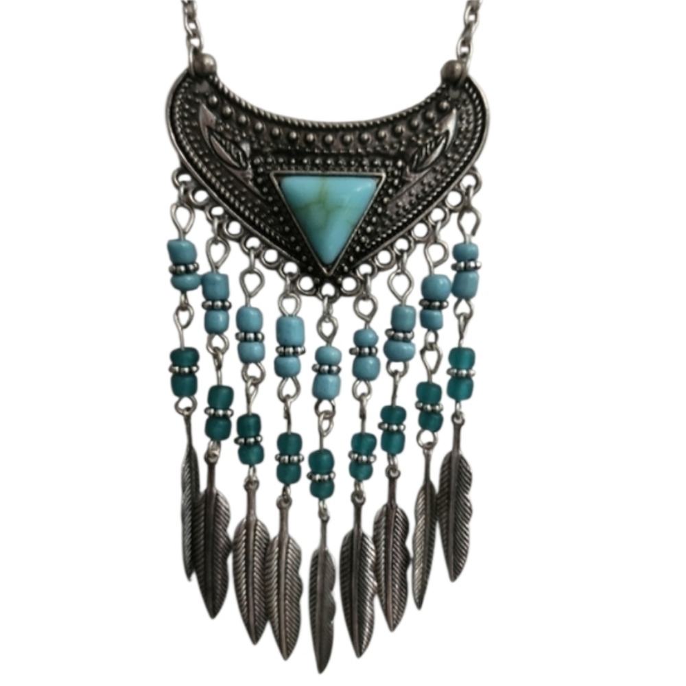 Silvertone Turquoise Necklace